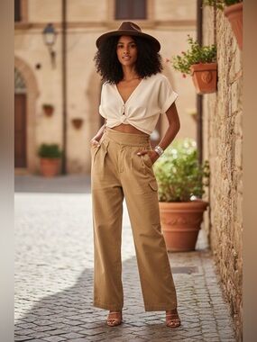 NWT Banana Republic Heritage Explorer Belted Pants 10 Utilitarian Khaki Safari